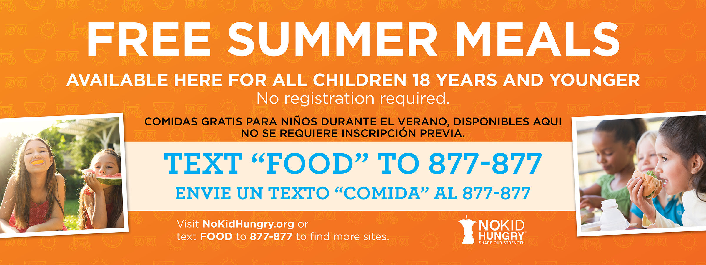 Free Summer Meals - Text "Food" to 877-877